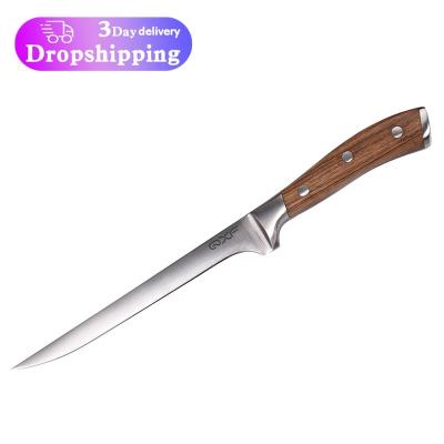 China Viable German Stainless Steel Kitchen Knife Bone Cutter Fillet Fish Knives, 7 Inch Boning Knife for sale