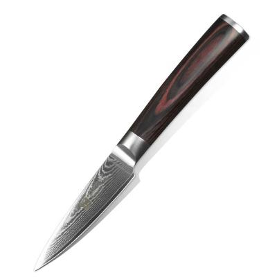 China Sustainable Food Safety 3.5 Inch VG10 Damascus Pakka Wood Handle Stainless Steel Japanese Paring Knife for sale