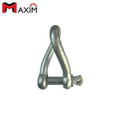 China Heavy Industry Hot Dip Galvanized Carbon Steel Twist Shackle With Pin for sale