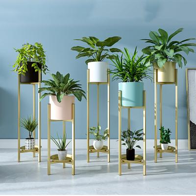 China Modern Flower Rack Ladder 2 Tier New Wedding Indoor Tall Gold Iron Metal Shelf Rack Display Designs Planter Potted Plant Flower Rack for sale