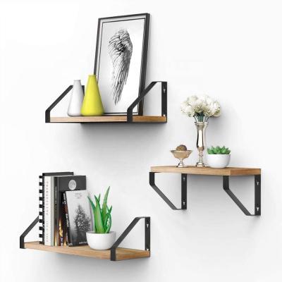 China Industrial Rustic Solid Metal Antique Vintage Metal Wall Mounted Floating Shelves Corner Storage Furniture Wall Shelf Floating Shelves For Wall for sale