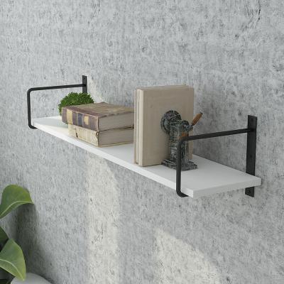 China Used For Living Room Wood Shelves Floating Industrial Wall Mounted Shelving For Living Room Storage Rack Bookcase Creative Wall Hanging Bracket for sale