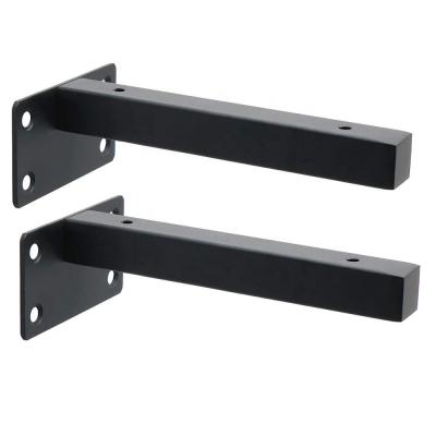 China Used For Living Room Shelves Frame Rustic Black Solid Steel Diy Heavy Duty Strong L Set Cast Metal Wall Floating Shelf Brackets For Shelves for sale