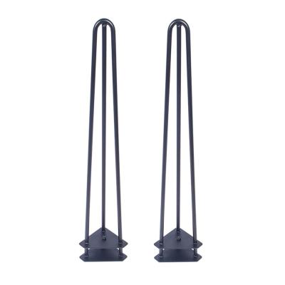 China Modern Hairpin Legs Black Iron U Legs Bench Restaurant Office Cafe Dining Metal Furniture Table Adjustable Hairpin Legs for sale