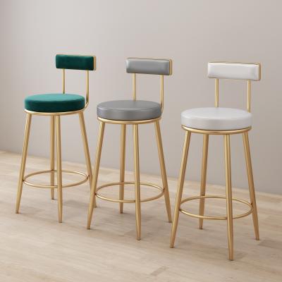 China Wholesale Modern Furniture French Large Iron Counter Table Bar Chair Gold Metal Stools Chair Luxury Modern Bar High for sale