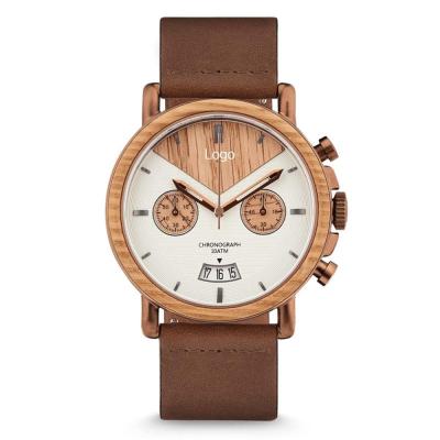 China OEM Vending Machine Brand Date Bezel Wooden Hand Men Watches Waterproof for sale