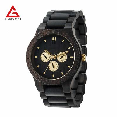 China Wholesale Price 100% Japan Coconut Automatic Chronograph Natural Movement Wooden Date Watch for sale