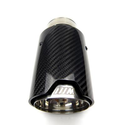 China Carbon Fiber +Stainless Steel Single Outlet Exhaust Tip Tail Pipe Muffler For BMW F30 F31 F22 F23 F32 F33 F36 F10 F12 M2 M3 M4 X3 X5 X6 for sale