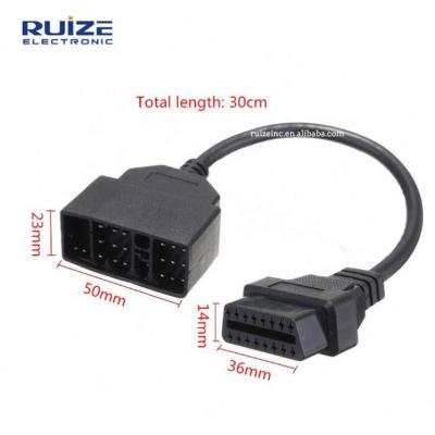 China Easy to Use 22Pin to 16Pin OBD1 to OBD2 Connector Cable Female Connector OBD2 Male Connector Adapter Cable for sale