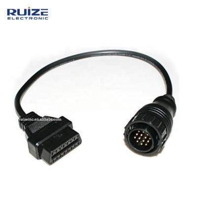 China For Good Mercedes Old Car OBD 14PIN Diagnostic Connector to OBD2 16 PIN Cable for sale