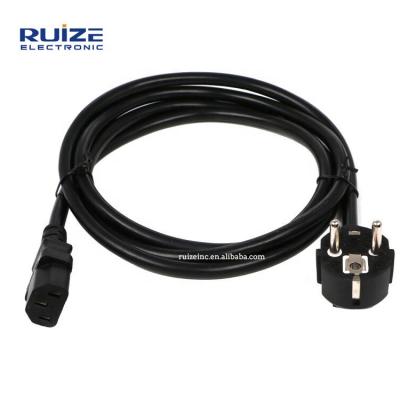 China Computer VDE Ac Cable Euro Standard 3 Pin Connector With Cord Cable 10A 250V Shuko Eu Plug Iec C13 Power Cord for sale