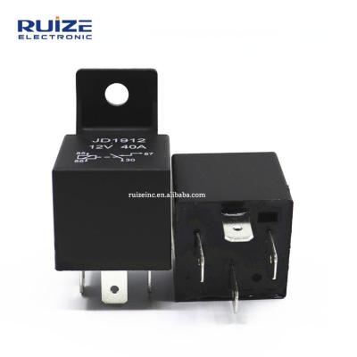 China Automobile Control Unit Car Universal Black Relay 40ADC Auto Relay Power 24v 4 Pin Car Used Micro Relay JD1914/JD1912 for sale