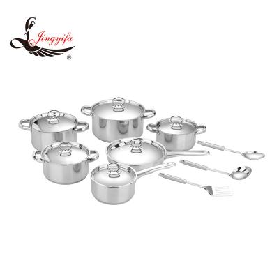 China Sustainable 15pcs Prestige Stainless Steel Cookware Set With 16 To 24cm Virous Size for sale