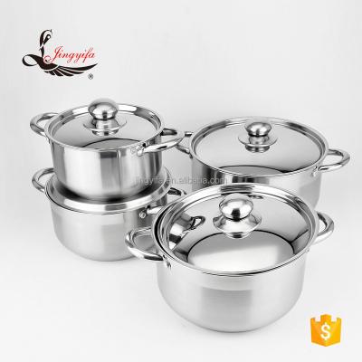 China Best Sustainable Selling Product 8PCS Stainless Steel Cookware With Heat Resistant Handle for sale