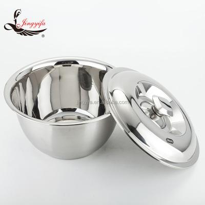 China Good quality 24cm-40cm stainless steel oli basin viable mixing bowl with luxury lid for sale