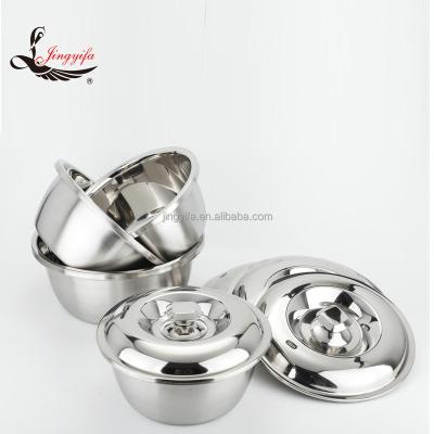 China Good quality 16-42cm NO-magic stainless steel viable wholesale soup bowl with luxury lid for kitchen for sale