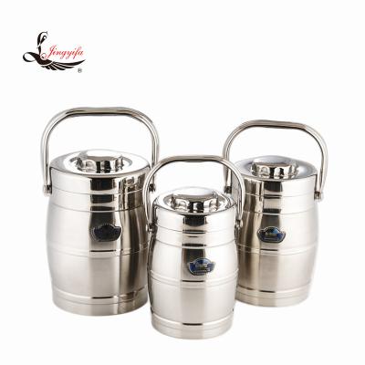 China 6.5L Sustainable 3 Layers Stainless Steel Lunch Box Insulated Food Set With Handle for sale