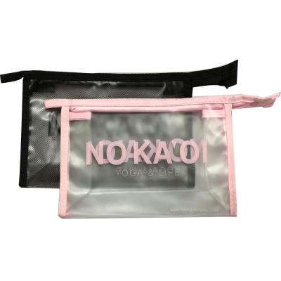 China Wholesale Custom Security PVC Mesh Mini Zipper Cosmetic Keepsake Transparent Clear Pouch Bag for sale