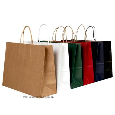 China Recyclable High End Paper Shopping Bags With Ribbon Handle And Silver Logo Supplier for sale