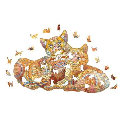 China Colorful Jigsaw Deer Shape Safety Jigsaw Wooden Jigsaw Wooden Jigsaw Puzzle Pieces Unique Animals Jigsaw Puzzles for Kids and Adults for sale