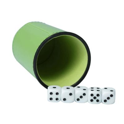 China Quiet Shaking Chinese Factory Customize Logo Dice Cup Games Entertainment Activities Leather Dice Cup for sale