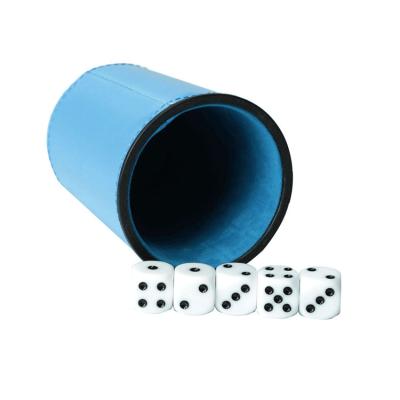 China Quiet Shaking Chinese Factory Customize Logo Dice Cup Games Entertainment Activities Leather Dice Cup for sale