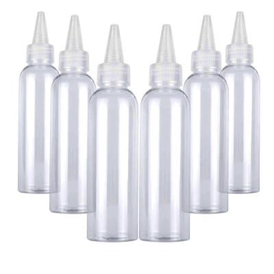 China Eco-friendly 4oz plastic squeeze bottles hair oil twist cap bottles 120ml pigment ink twist refillable bottles for sale