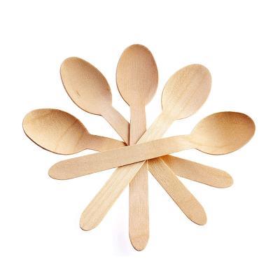 China 100% Decomposed Eco-friendly Disposable Wooden Natural Wooden Utensils Spoon MOQ 1 Material Biodegradable PC Spoon For Ice Cream for sale