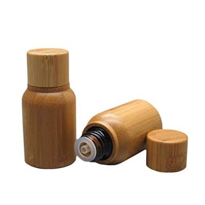 China 10ml Body Essential Oil Dropper Bottles Glass Cosmetic Bamboo Glass Dropper Bottle for sale