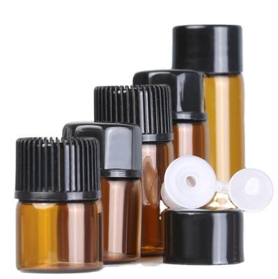 China Brown Cosmetic Essential Oil Bottle 2ml 3ml 5ml Small Sample Glass Bottle for sale