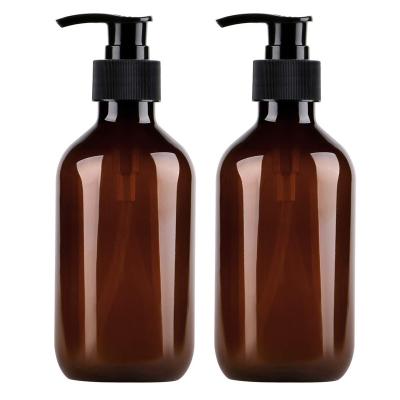 China Empty Amber Green Cream PET Shampoo 300ml 500ml Hand Wash Hand Lotion Plastic Pump Bottle for sale