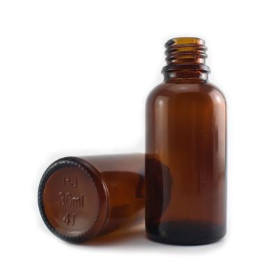 China 30ml 1oz Essential Oil Dropper Bottle Massage Oil Cosmetic Amber Glass Bottle for sale