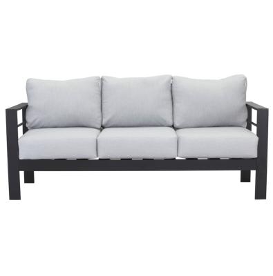 China Modern Luxury One 3 Seat Conversation Sofa With Cushions Outdoor Aluminum Sofa Furniture For Patio Use for sale