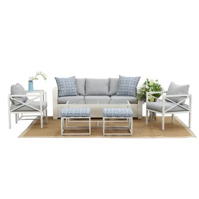 China Modern Frame Sofa Set Outdoor Furniture Garden Outdoor Set 2020 PE Rattan And Aluminum Rattan / Morden Wicker for sale