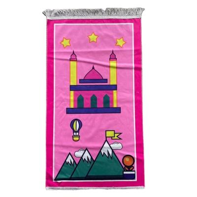 China Islamic Prayer Blanket Stain Resistant Kids Prayer Mat For Kids Prayer Mats Eid Gift Turkish Muslim Carpet Sajjadah For Praying Cotton Material for sale