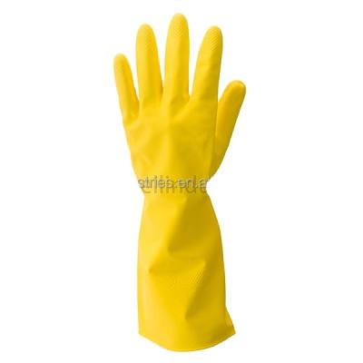 China Dish Wash Household Gloves Flock Cleaning Cotton Lined / Rubber Hand Gloves OEM Service Without Latex Lining for sale