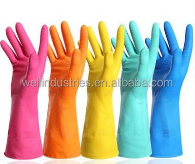 China Manufacturer Free Colored Rubber Dusted Or Latex Powder Household Gloves for sale