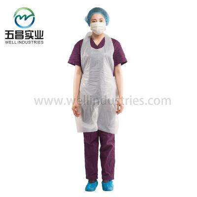 China Wholesale Cheap LDPE Wearing Disposable PE Apron for sale