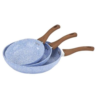 China Stone Viable Classic Nonstick Marble Pot Liner Aluminum Cookware Set Wooden Handle Kitchenware Set for sale