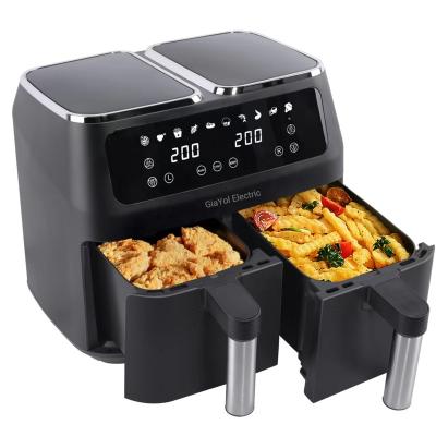 China Amazon Hotel 2022 hot selling 8 quart, 8L 1700W 10 in1 no oil for home use double air fryer for sale