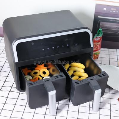 China 4L+4L Double Basket Air Fryer Hotel Air Fryer Oven Home Appliances 8L Double Heating Element Air Fryer for sale