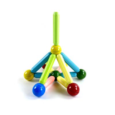 China eco-friendly material plastic building block and balls set transparent magnetic 3d sticks toy 60 pcs for sale