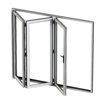 China Modern Metal Frame Aluminum Alloy Bi Folding Doors With Tempered Double Glazing for sale