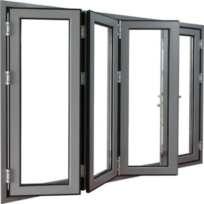 China 2020 Modern Customized Bifold / Bi Fold Doors Soundproof Aluminum Glass Woodland Gray Gray for sale