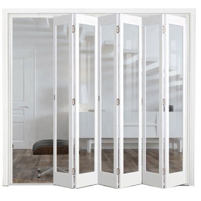 China Modern Customized Size Upvc Plastic Frame Accordion Doors Folding Door Design Bi Fold Glass Doors Exterior Glass for sale