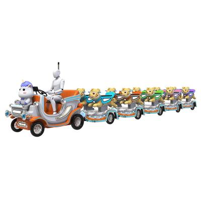 China Indoor and outdoor operation Playground scenic spot trackless sightseeing small train amusement equipment electric multiplayer train for sale