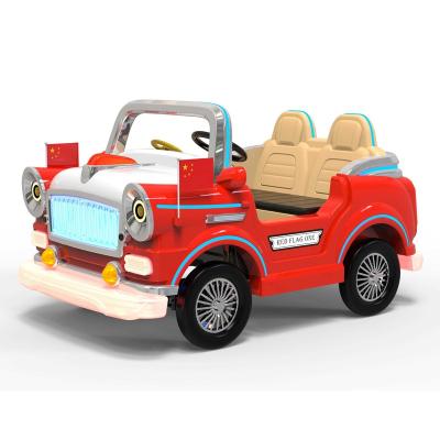 China Indoor and  outdoor operation 2022 red flag one top version of the children's battery-powered square children's play toy car for sale