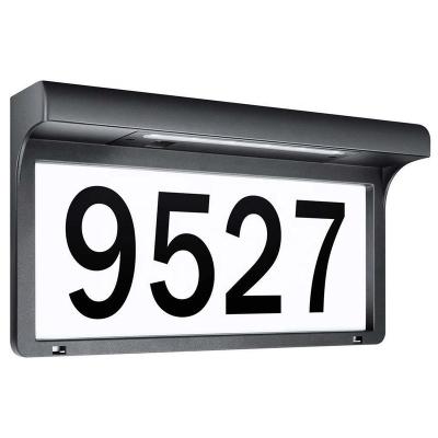 중국 Solar Powered Warehouse Address Sign LED Illuminated Outdoor Metal Plate Lighted Up House Door Number 판매용