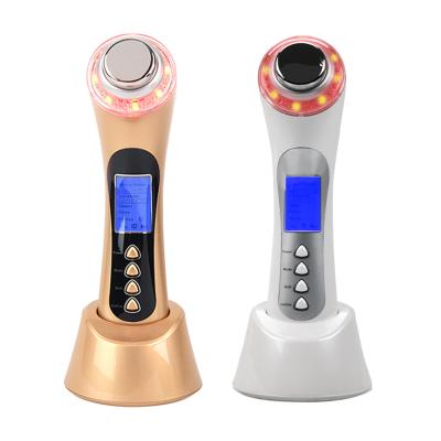 China Anti-puffiness Beauty Care Deep Cleansing Beauty Skin Device Light Therapy Ultrasonic Led Massager Neck Facial Beauty Service for sale