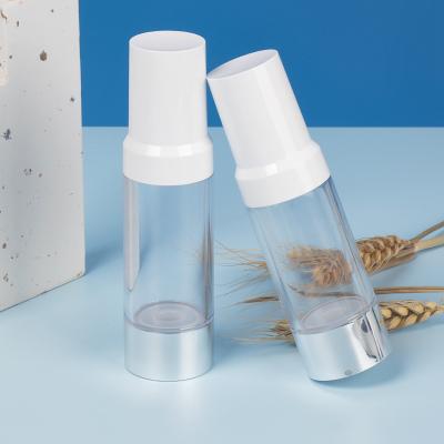 China Semi-transparent Recyclable Recyclable Airless Cream Bottle Base Packing Bottle Refillable Material Skin Care Luxury Bottles for sale